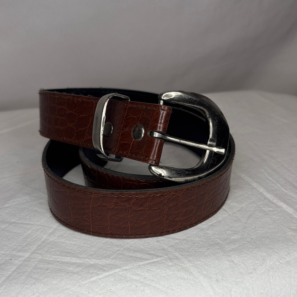 Women’s brown faux snake Belt